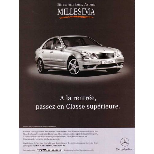 Publicité Papier - Voiture Mercedes Millésima De 2002