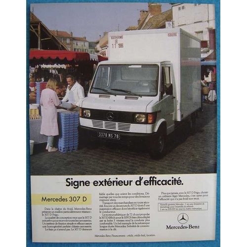 Publicité Papier - Véhicule Utilitaire Mercedes 307 D De 1985