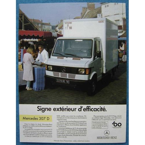Publicité Papier - Véhicule Utilitaire Mercedes 307 D De 1986