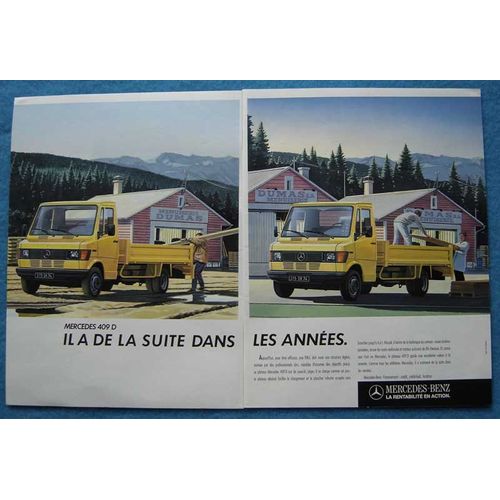 Publicité Papier - Véhicule Utilitaire Mercedes 409 D De 1987
