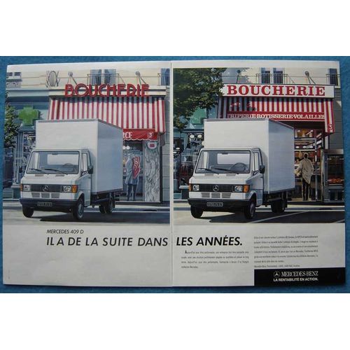 Publicité Papier - Véhicule Utilitaire Mercedes 409 D De 1987