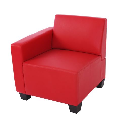 Canapé-Élément Lyon, Élément Latéral Gauche, Modulaire, Simili-Cuir   Rouge
