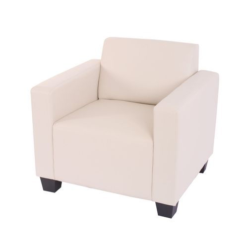 Fauteuil Salon /Club / Lounge Lyon, Simili-Cuir   Crème