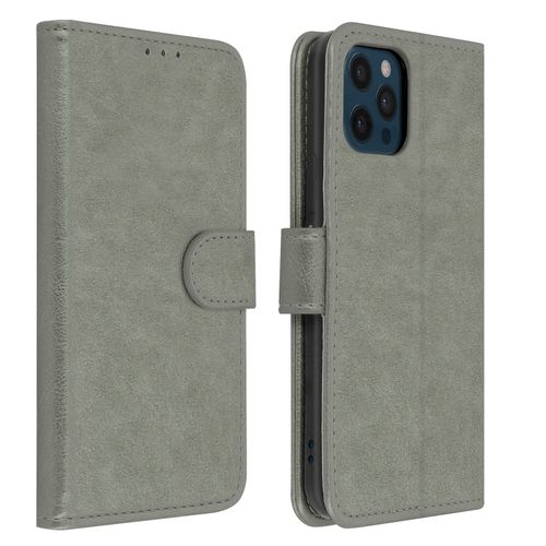 Étui Apple Iphone 12 Pro Max Protection Avec Porte-Carte Fonction Support Gris