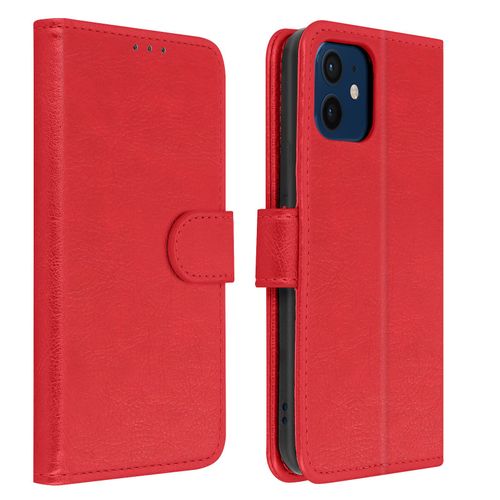 Étui Apple Iphone 12 Mini Protection Avec Porte-Carte Fonction Support Rouge