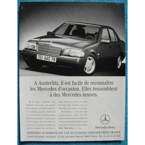 Publicité Papier - Voiture Mercedes De 1996