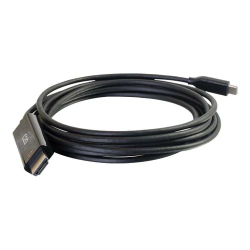 C2G 1ft USB C to HDMI - 4K - Black - M/M - Câble vidéo/audio - 24 pin USB-C mâle reversible pour HDMI mâle - 30.5 cm - noir - support 4K