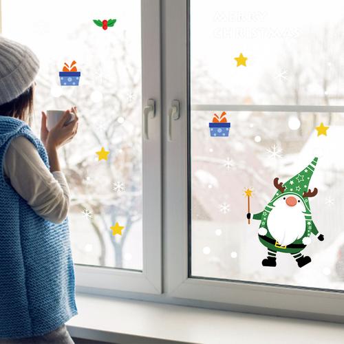 Autocollant étoile de flocon de neige lumineux, décoration pour la maison, chambre d'enfants, décalcomanies de noël, nouvel an, décor 2023