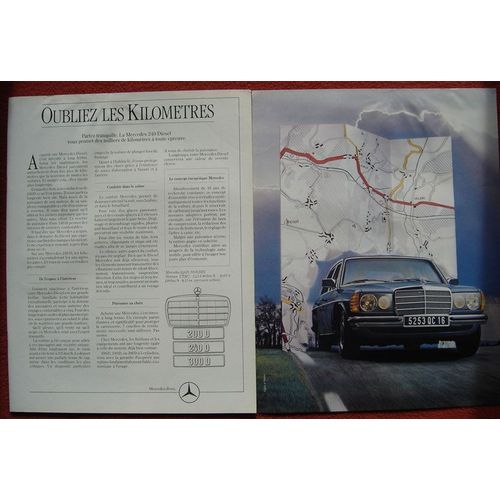 Publicité Papier - Voiture Mercedes 240 D De 1982