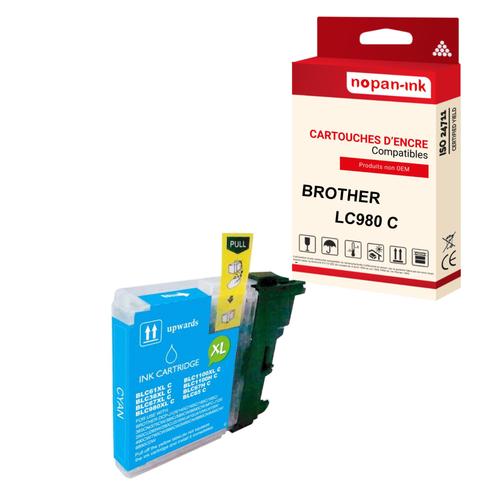 NOPAN-INK - x1 Cartouche compatible pour BROTHER LC 1100 XL LC1100XL Cyan (Saturne) pour Brother DCP 185 C 385 C 395 CN 585 CW 6690 CW J 715 W MFC 490