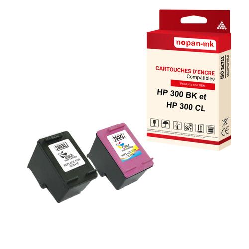 NOPAN-INK - x2 Cartouches compatibles pour HP 300 XL + 300CL XL 300XL + 300CLXL Noir + Cyan + Magenta + Jaune pour HP DeskJet D 1663 2560 2600 Series