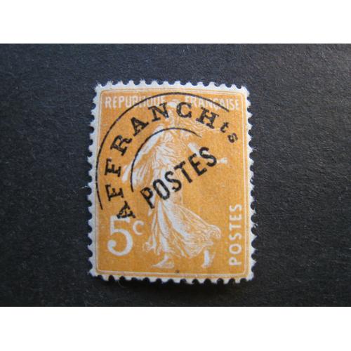 Timbre-Poste France Préoblitéré Neuf ** - Type Semeuse Camée Surchargée - 5 C Orange ( N° 50 ) - 1922