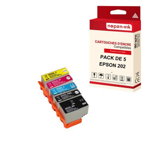 NOPAN-INK - x5 Cartouches 202 XL 202XL (Kiwi) compatibles EPSON Epson Expression Premium XP-6000 XP-6005 XP-6100 XP-6100 Series XP-6105