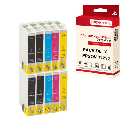 NOPAN-INK - x10 Cartouches compatible pour EPSON T1295 XL T1295XL (Pomme) compatibles EPSON Epson Stylus Office BX 305 F BX 305 FW BX 525 WD Stylus SX