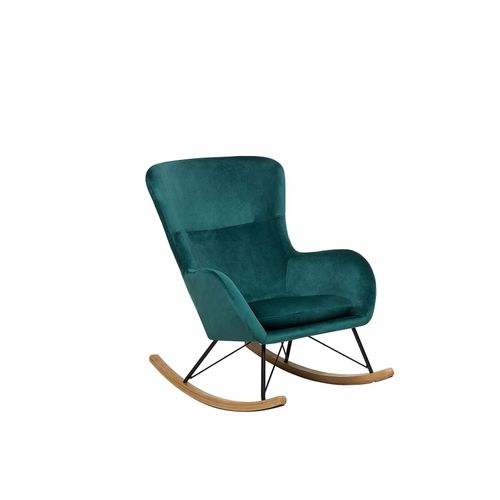Chaise À Bascule En Velours Bleu Azur Ellan