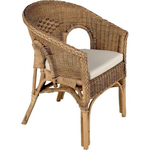 Fauteuil En Moelle De Rotin Avec Coussin