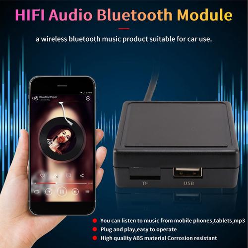 Module Audio Hifi Bluetooth 5.0 Pour Voiture, Adaptateur De Câble De Microphone Aux, Radio Stéréo Pour Citroën C2 Peugeot 307 408 807 1007