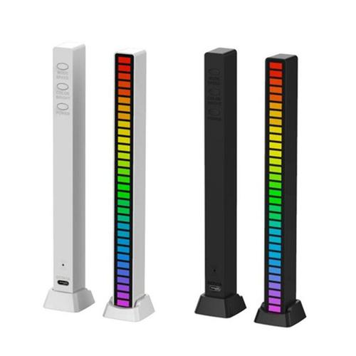 Barres Lumineuses Intelligentes Led, Indicateur De Niveau De Musique Rgb, Contrôle Du Son Vocal, Audio,32 Bits Pour Jeux De Voiture, Pc, Télévision, Chambre