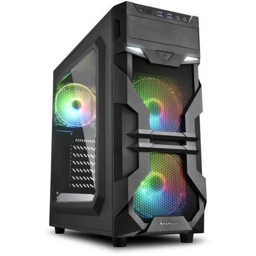 sharkoon boitier moyen tour atx sharkoon vg7-w rgb avec fenêtre (noir)