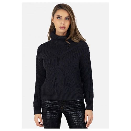 Pull Col Roulé En Grosse Maillefemme Gris S
