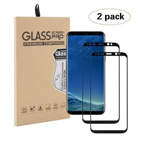 Moonmini Protection Écran Samsung S8 En Verre Trempé Film Protection D'écran En Verre Trempé Pour Samsung Galaxy S8 Noir