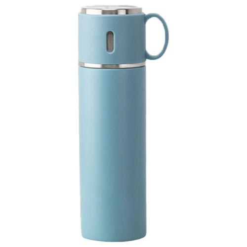 Lucky_Mall Flacon Isotherme Sous Vide En Acier Inoxydable Avec Tasse Pour Cafe, Boisson Chaude, Bleu Lucky_Mall