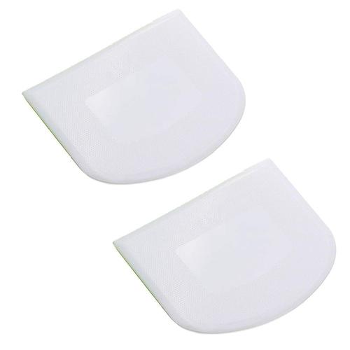 Lucky_Mall Grattoir A Pate En Plastique, Bol, Grattoir, Banc De Qualite Alimentaire, Blanc, 2 Pieces Lucky_Mall