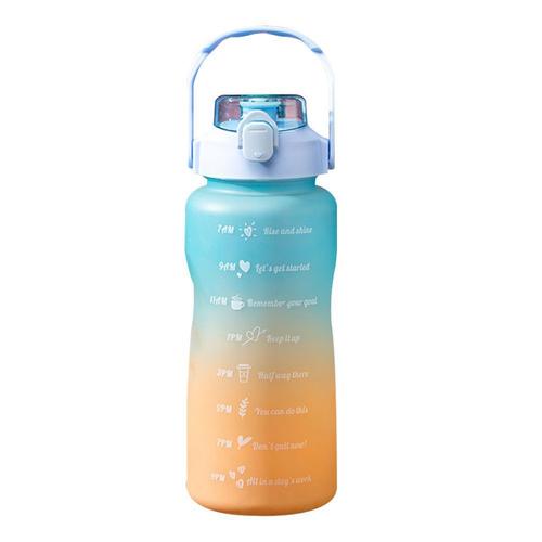 Lucky_Mall Bouteille D'eau De Sport Bleue A Echelle De Temps Degradee De 2000 Ml Lucky_Mall