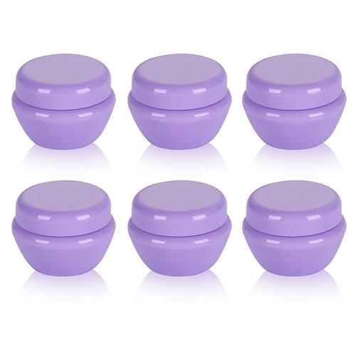 Lucky_Mall Boite a champignons en plastique, bouteille de creme, sous-embouteillage cosmetique violet 30g, 6 pieces Lucky_Mall