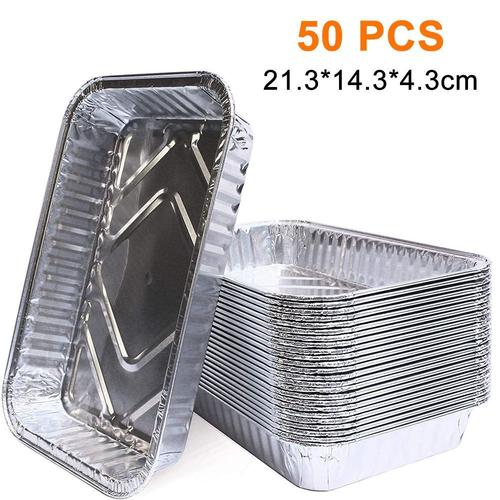 Lucky_Mall Bacs D'egouttement Pour Grillades En Papier D'aluminium - Emballage En Vrac, 50 Pieces Lucky_Mall