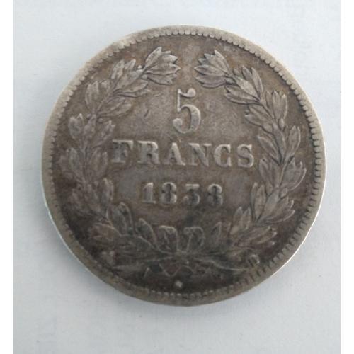 Piece 5 Francs Argent Louis Philippe 1838