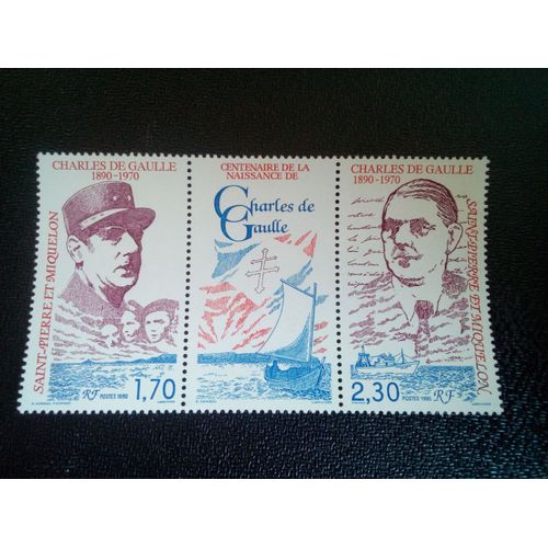 Timbre Saint Pierre Et Miquelon Yt 532 A Séries: Centenaire De La Naissance De Charles De Gaulle 1990 ( 0101104 )