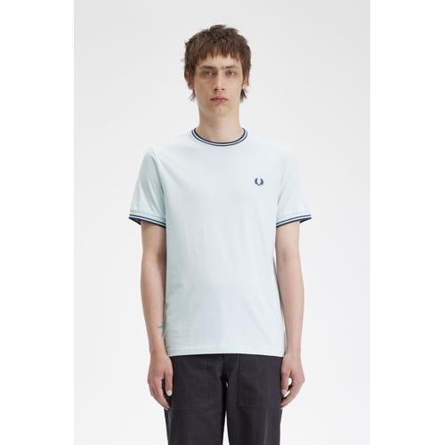 Fred Perry T-Shirt M1588 Clair V08 Bleu Clair Bleu Taille Xxl