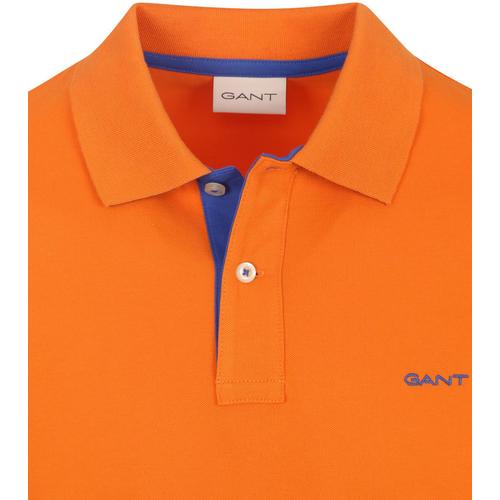 Gant Contrast Piqué Polo Orange Taille Xxl