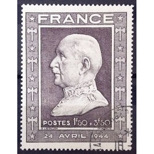 Pétain - 88ème Anniversaire - Buste 1f50 + 3f50 (Superbe N° 606) Obl - Cote 4,60 - France Année 1944 - Brn83 - N29868