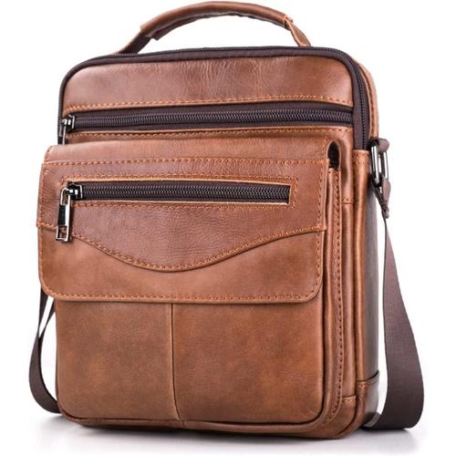 Sacoche Homme Cuir V¿¿ritable Sacoche Homme Bandouliere Pochette Homme Grand Sac Bandouli¿¿re Homme Sac Port¿¿ Epaule Sacs Business Sacs ¿¿ Main Voyage pour Ipad 11 pouces