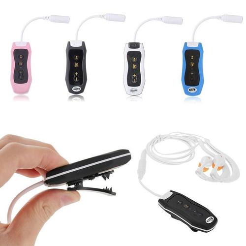 8GB ¿¿tanche MP3 FM lecteurs de musique Portable Clip Sport lecteur Mp3 avec ¿¿couteurs pour la natation plong¿¿e IPX8