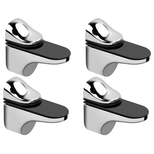 4pcs Pince A Verre Support De Tablette En Verre Reglables Pince A Verre En Alliage De Zinc Supports D'etagere En Verre Fixation Murale Pour Verre D'epaisseur 3-21 Mm Planche Bois£¿Argent£© Goodnice