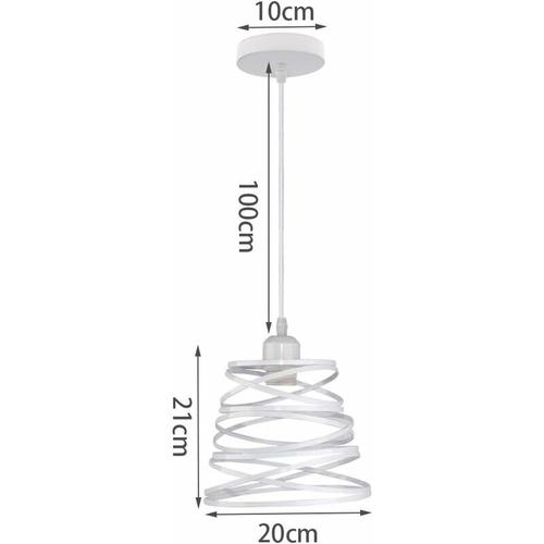 Lot De 2 Suspensions Luminaires Moderne Creatif Lustre Plafonnier De Design A Spirale En Cascade Vintage Metal E27 Lampe Suspension Pour Chambre Salon,20cm (Noir) Goodnice