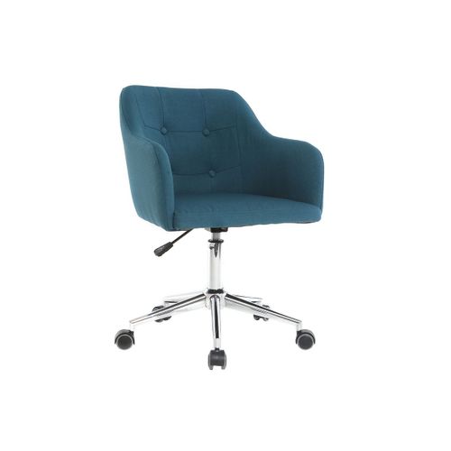 Fauteuil De Bureau Design En Tissu Bleu Canard Baltik