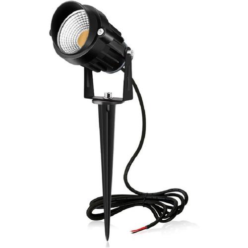 Spot A Led Jardin Avec Piquet Cob 220v Lampe Led Jardin Pour Chemins Projecteur Exterieur Lumiere Blanc Chaude 3000k Polyvalent Pour Chemins,Voies,Allees De Garage,Balcons,Terrasses Goodnice