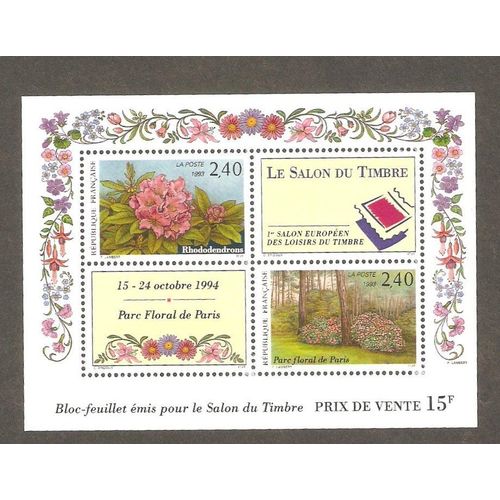 Salon Du Timbre 1993 Bloc De 2 Timbres