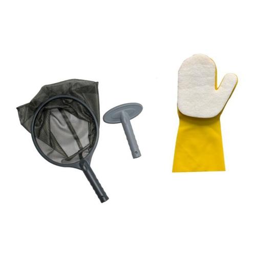 Kit d'outils de nettoyage de piscine 3pcs, Tete de Nettoyage a Jet Aspirant avec Filet pour Piscine, Spa, etang et Fontaine goodnice