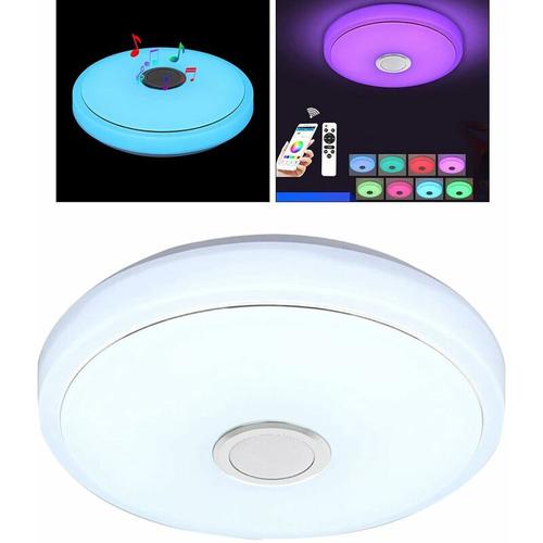 Plafonnier Led 38w Dimmable Avec Telecommande Et Haut-Parleur Bluetooth - Changement De Couleur Rgb - Lampe De Plafond Pour Cuisine, Chambre, Salle De Bain, Salon - O33cm Goodnice