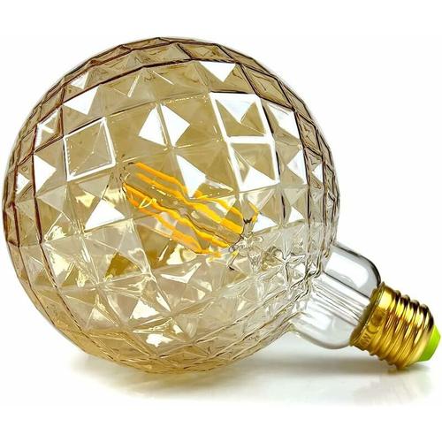 Ampoules Led Vintage 4w Blanc Chaud 2700kelvin Big Globe Cristal Ampoule Led 220/240v Edison Vis E27 Base Specialite Ampoule Decorative G125 (Crystal) Goodnice