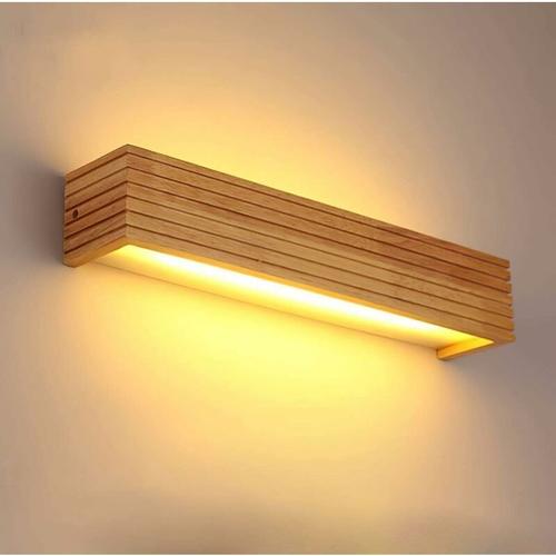 Applique Murale Led Appliques Luminaire Interieur Bois Lampe De Mur Lumiere Chaude Lampe Pour Chambre Salon Bureau Couloir (35cm A) Goodnice