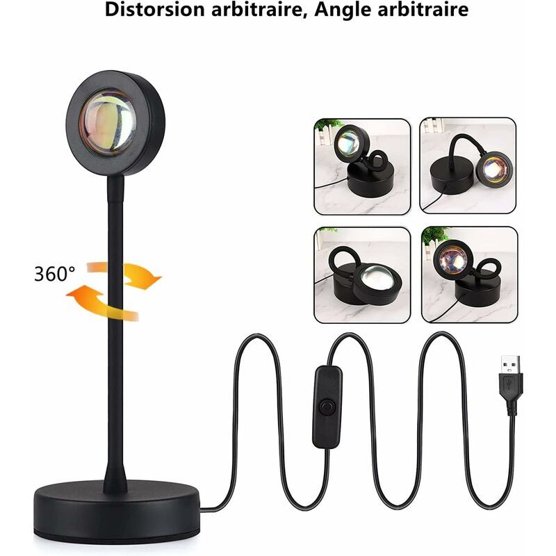 Lampe Coucher De Soleil Led Sunset Lamp,4pcs 16 Couleur Lamp... - 3