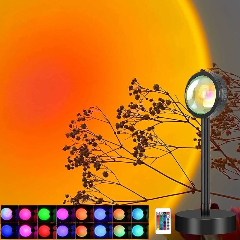 Lampe Coucher De Soleil Led Sunset Lamp,4pcs 16 Couleur Lamp... - 4
