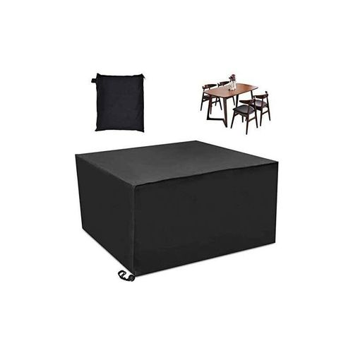Housse De Meubles De Jardin, Bache De Protection Impermeable A L'eau Et A La Poussiere, Bache De Jardin En Polyester Pour Salon De Jardin Et Meubles De Terrasse - Noir (123x123x74) Goodnice