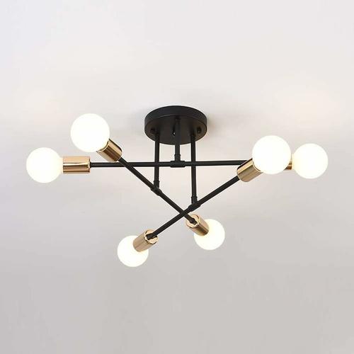 Plafonnier Moderne,6-Lumieres Lampe Vintage,Industriel Lustre Suspension E27 Base,Pour Salon Chambre Cuisine Goodnice